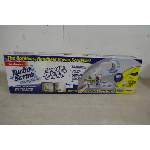 2368 - A Turbo Scrub complete cordless hand held power scrubber - boxed