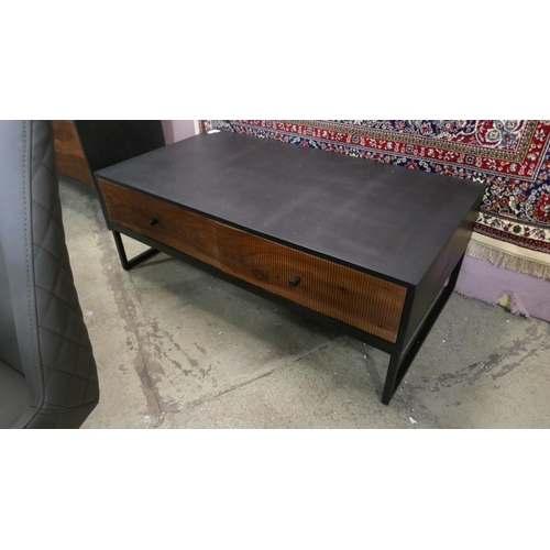 1508 - A hardwood and black painted coffee table *This lot is subject to VAT