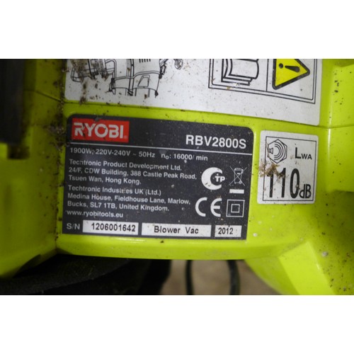 2206B - A Ryobi RBV28005 240v blower vac with collection bag