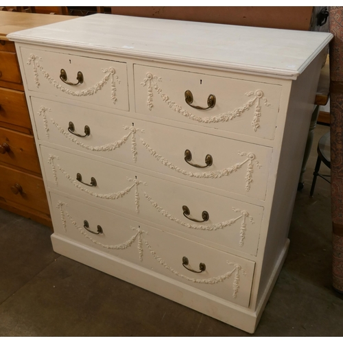 249 - A Victorian Adams style painted pine chest of drawers