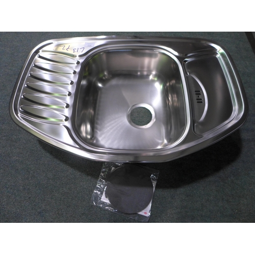 3031 - Mersey 1 Bowl Stainless Steel Sink 507x776 - model no., Original RRP £174.17 inc VAT (437-13) *This ... 