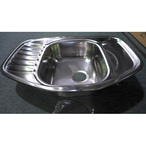 3031 - Mersey 1 Bowl Stainless Steel Sink 507x776 - model no., Original RRP £174.17 inc VAT (437-13) *This ... 