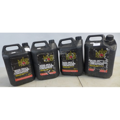 2294 - Four 5 litre tubs of Mad Hog Wood, Deck and Fence Cleaner concentrate