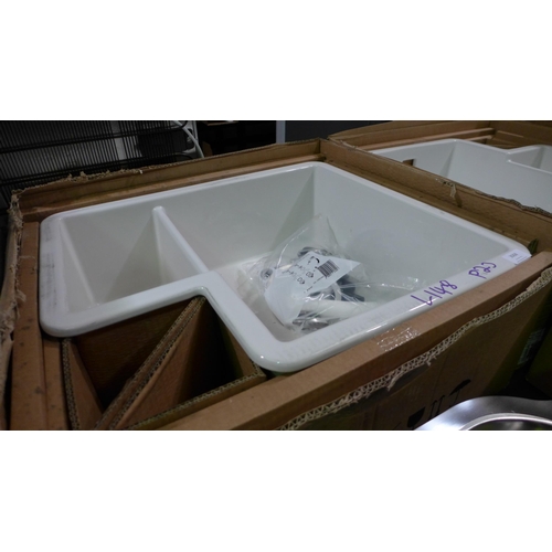 3068 - Paros 1.5 Bowl Belfast Style Ceramic White Sink - 520x600 , Original RRP £415.84 inc VAT (437-148) *... 