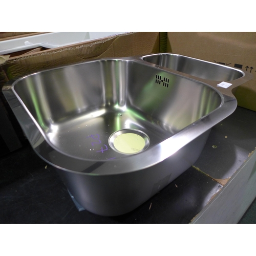 3069 - Blanco 1.5 bowl metal undermount sink (437-175) *This lot is subject to VAT