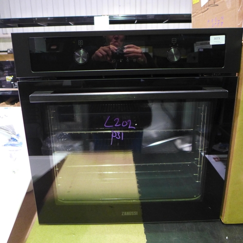 3073 - Zanussi Single Pyrolytic Oven with AirFry - Black H594xW594xD568  - model no.ZOPNA7KN, Original RRP ... 