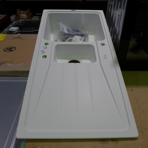 3074 - Blanco 1.5 Bowl white composite sink with drainer (437-71) *This lot is subject to VAT