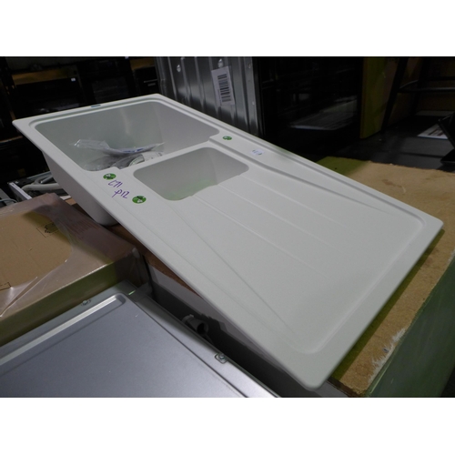 3074 - Blanco 1.5 Bowl white composite sink with drainer (437-71) *This lot is subject to VAT