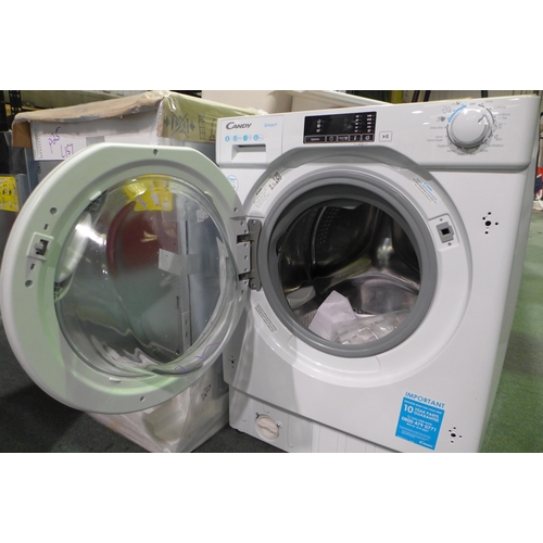 3075 - Candy  Integrated Washing Machine (8kg) - Model CBW48D1W4-80,  H820xW600xD530 , Original RRP £374.17... 