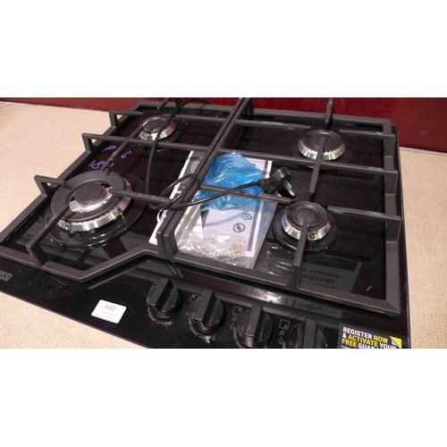 3082 - Zanussi Gas On Glass 4 Burner Hob - Model ZGGN645K (437-183) *This lot is subject to VAT