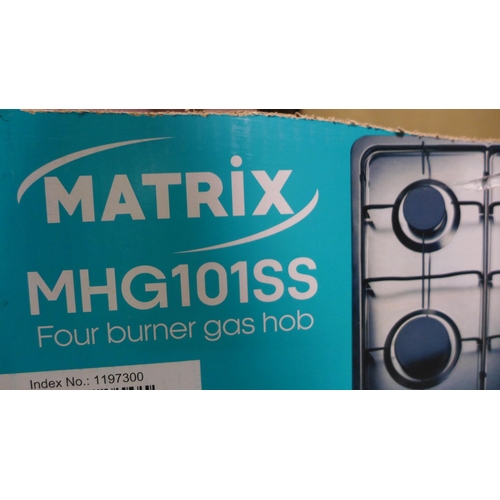 3099 - Matrix 4 Zone Gas Hob  H45xW580xD500 - model no.MHG101SS, Original RRP £106.67 inc VAT (437-72) *Thi... 