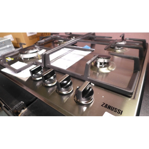 3100 - Zanussi Easy Cook Gas 4 Zone Hob H40xW595xD510 - model no. ZGNN645X, Original RRP £165.83 inc VAT (4... 