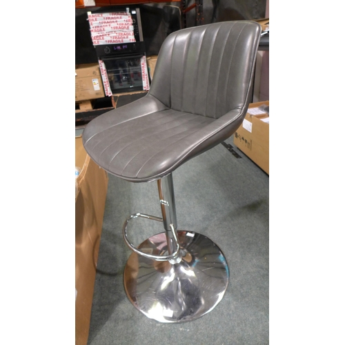 3105 - Grey Gas-Lift Bar Stool   (316-104) *This lot is subject to VAT