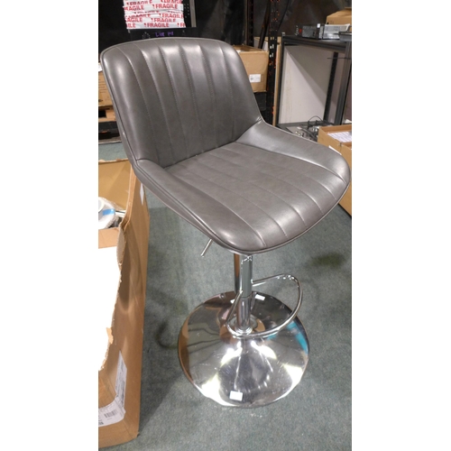 3105 - Grey Gas-Lift Bar Stool   (316-104) *This lot is subject to VAT