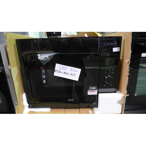 3121 - AEG Wall Microwave, Cracked Frame -   H459xW596xD404 - model no.MBE2658SEB, Original RRP £399.17 inc... 