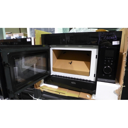 3121 - AEG Wall Microwave, Cracked Frame -   H459xW596xD404 - model no.MBE2658SEB, Original RRP £399.17 inc... 