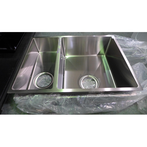 3128 - Two Undermount 1.5 Bowl Sinks With Metal Frames, Original RRP £200 inc VAT (437-138, 139) *This lot ... 