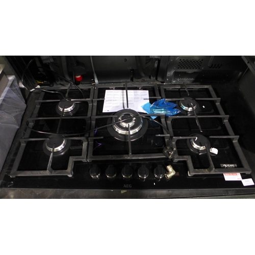 3131 - AEG  5 Burner Gas On Glass Hob, H61xW830xD480 - model no.HKB95450NB, Original RRP £540.84 inc VAT (4... 