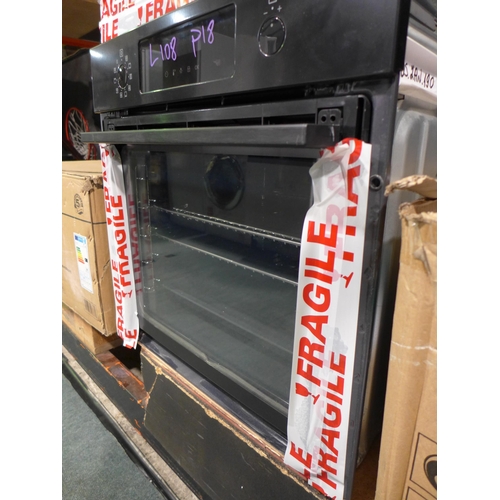 3165 - Zanussi Single Pyrolytic Oven - DAMAGED GLASS DOORS - H594xW594xD568  - model no., Original RRP £440... 