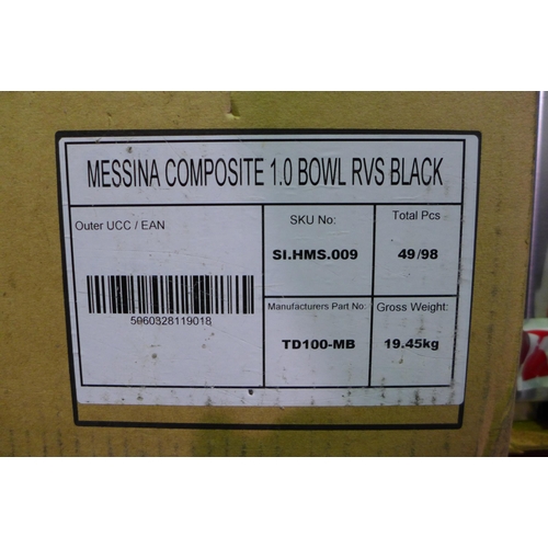 3171 - Messina Black Composite 1.0 Bowl Sink - Damaged  (437-49) *This lot is subject to VAT