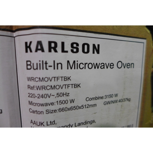 3188 - Karlson Compact Combination Microwave Oven - DAMAGED DOOR - H455xW595xD540 - model no., Original RRP... 