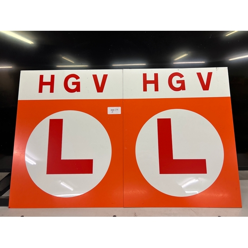 2064A - Two tin plate HGV 'L' plates