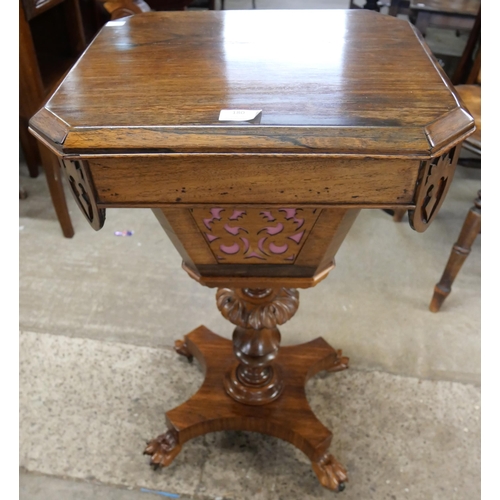 180 - An early Victorian rosewood lady's sewing table