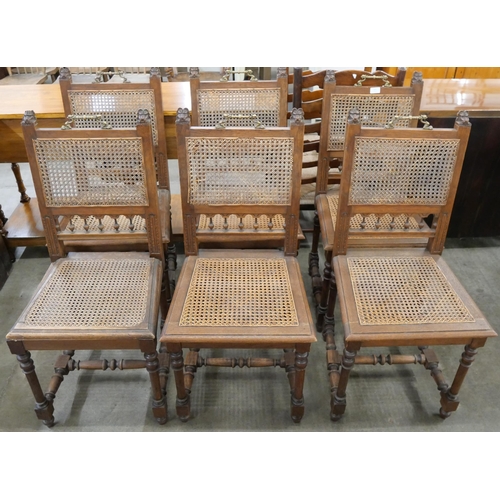 201 - A set of six 19th Century French oak bergere dining chairs