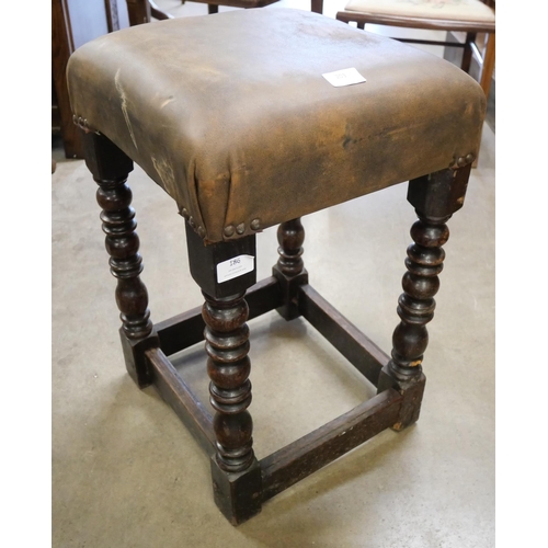 203 - A 17th Century style joint oak pub stool