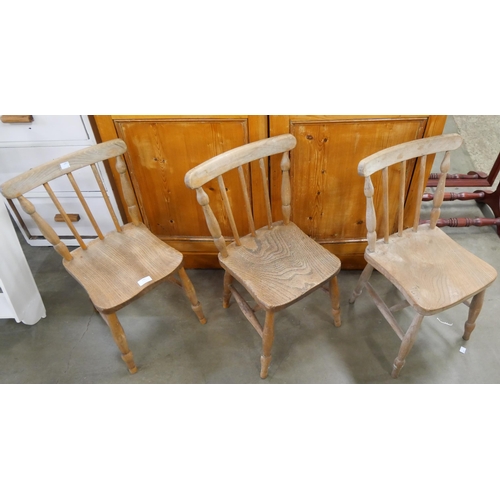 242 - Three elm and beech child's chairs