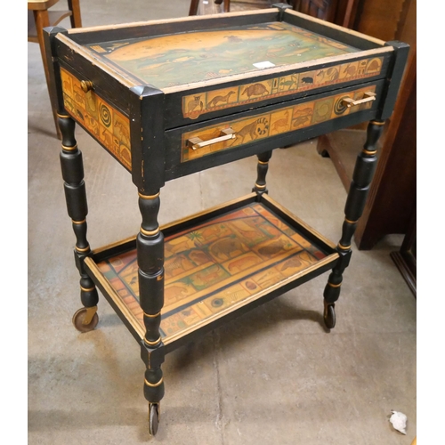 246 - An early 20th Century decoupage two tier trolley