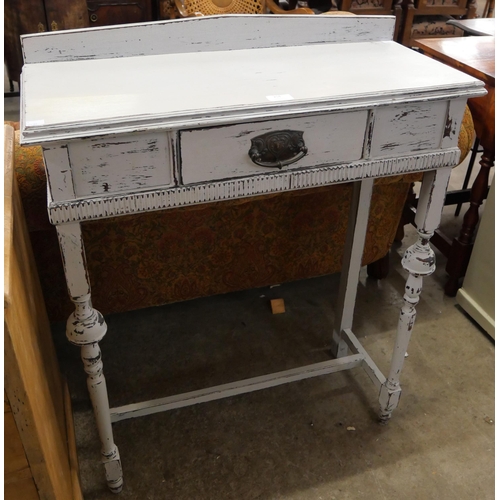 254 - Am early 20th Century painted oak single drawer hall table