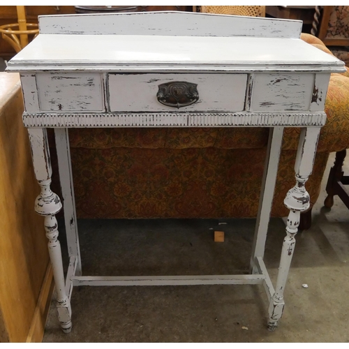 254 - Am early 20th Century painted oak single drawer hall table