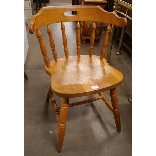 263 - A set of six beech kitchen chairs