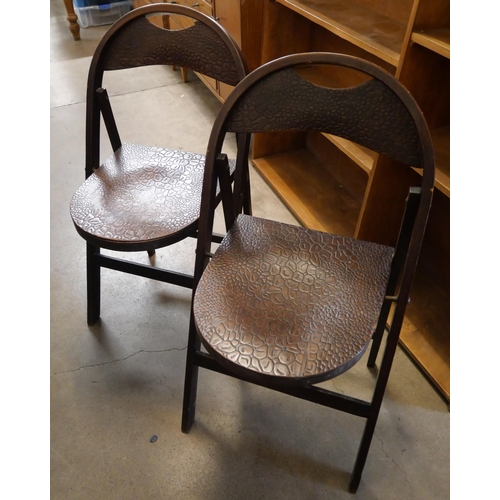 269 - A pair of beech bentwood folding chairs