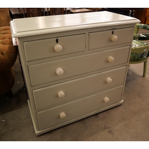 278 - A Victorian painted pine two over three chest of drawers