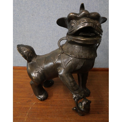 283 - A large Chinese bronze dog of foe