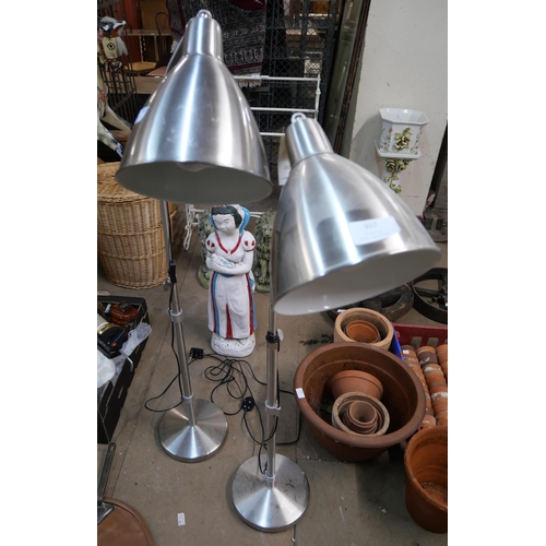 307 - Two chrome effect spotlight lamps