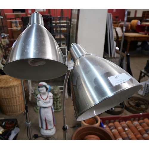 307 - Two chrome effect spotlight lamps