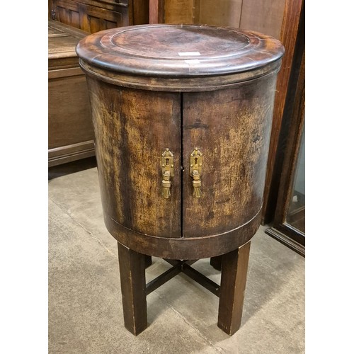 223 - A mahogany cylindrical pot cupboard