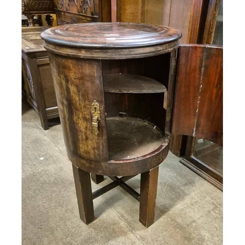 223 - A mahogany cylindrical pot cupboard