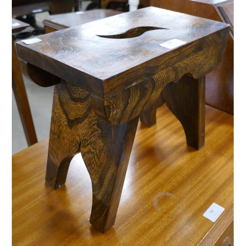 124 - A small 19th Century style elm stool