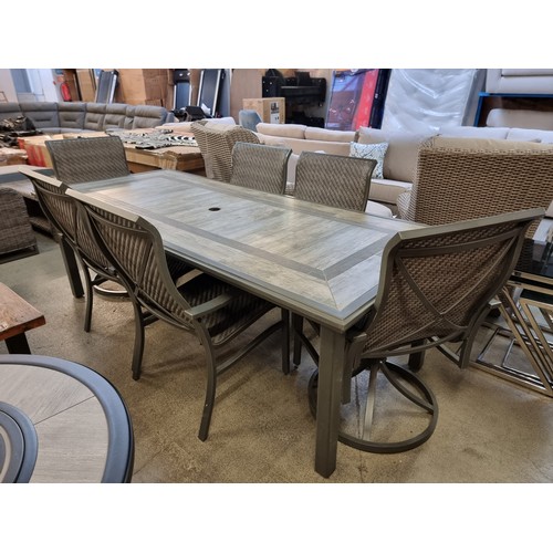 1497 - Sunvilla Murray Seven Piece Sling Dining Set (Missing Parasol Cap and Holder), original RRP £1083.33... 