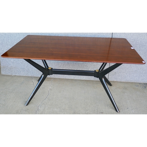 93B - A G-Plan Librenza tola wood and black helicopter dining table