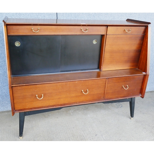 93F - A G-Plan Librenza tola wood and black cocktail sideboard