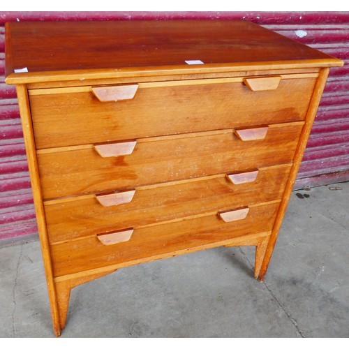 93J - A Heals teak chest of drawers