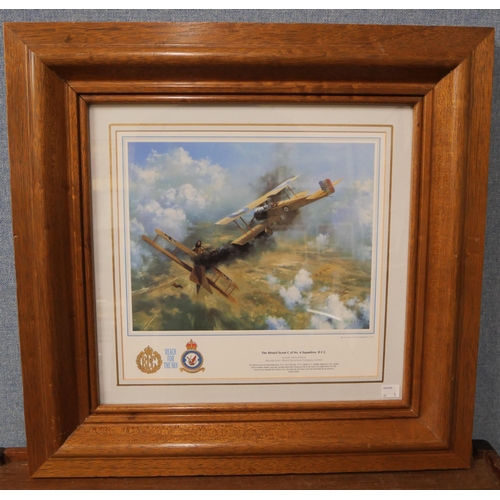 323 - A limited edition Frank Wootton Battle of Britain print, Spitfire MK.V signed by the artist and Sir ... 