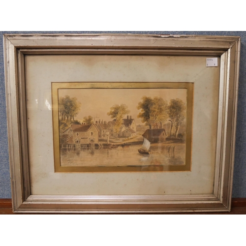 333 - English School (early 20th Century), pair of landscapes, watercolour, indistinctly signed, framed