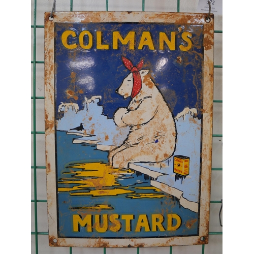 372 - An enamelled metal Colman's Mustard sign