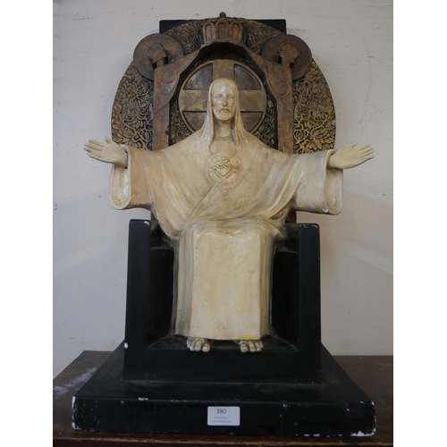 380 - A French ecclesiastical plaster figure, Crowning of Christ